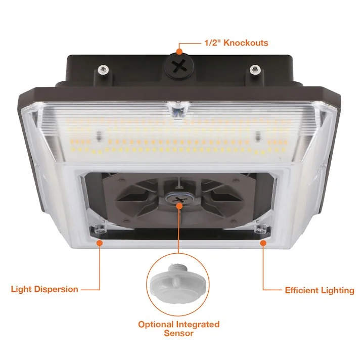 ARCY-Line: Square Canopy Fixture, 13050 Lumen Max, Wattage and CCT Selectable, 120-277V, Bronze or White Finish - Image 2