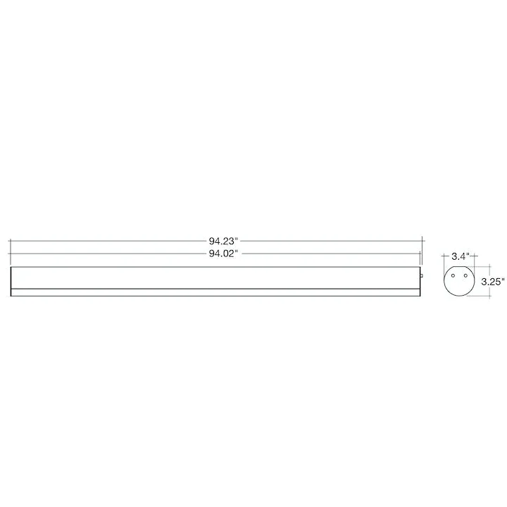 8' Architectural Tubular Linear Fixture, 80W, 9200 Lumens, CCT Selectable, 120-277V - Image 3