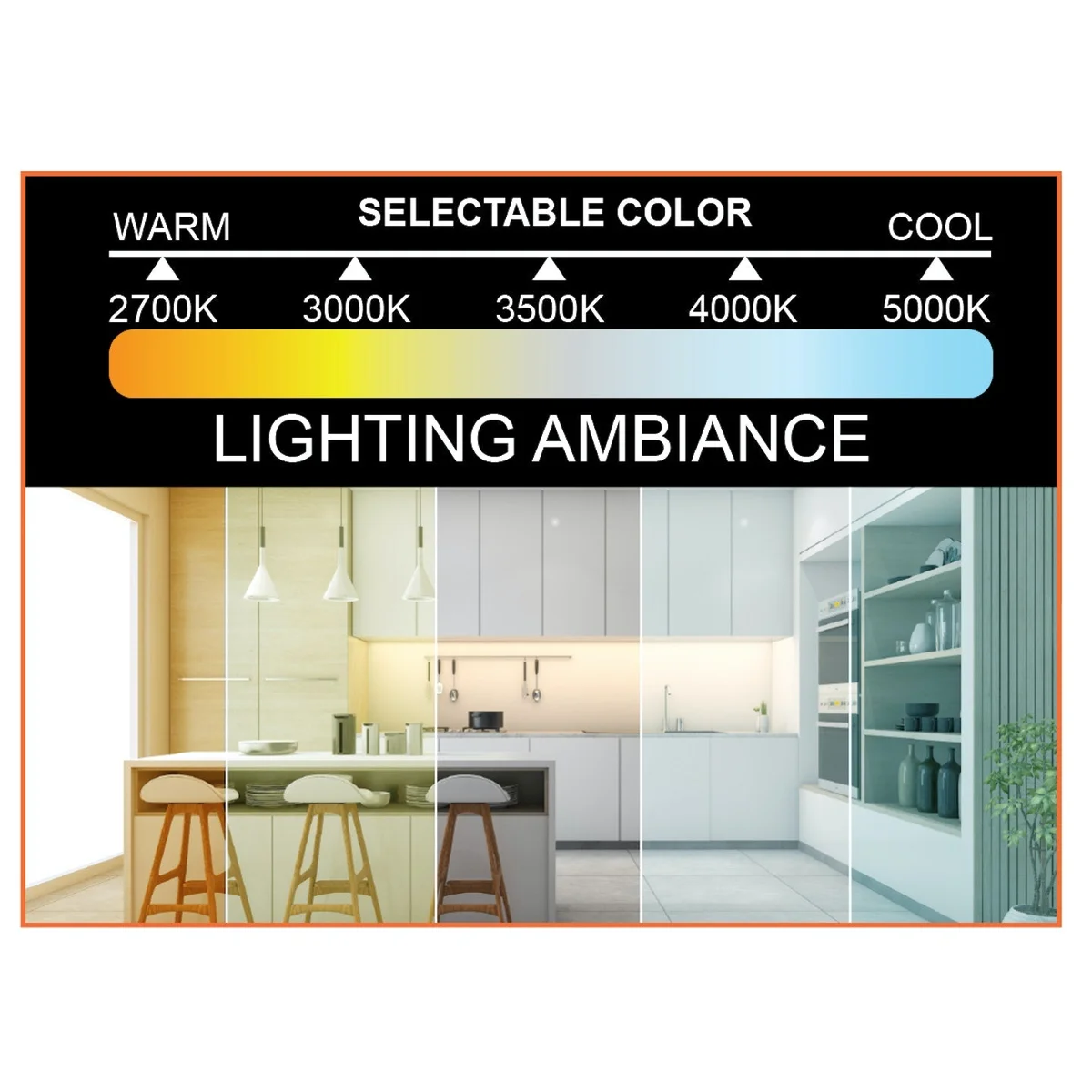 14" LED Undercabinet Bar Light, 8W, 570 Lumens, CCT Selectable, 120V, White or Bronze Finish - Image 5