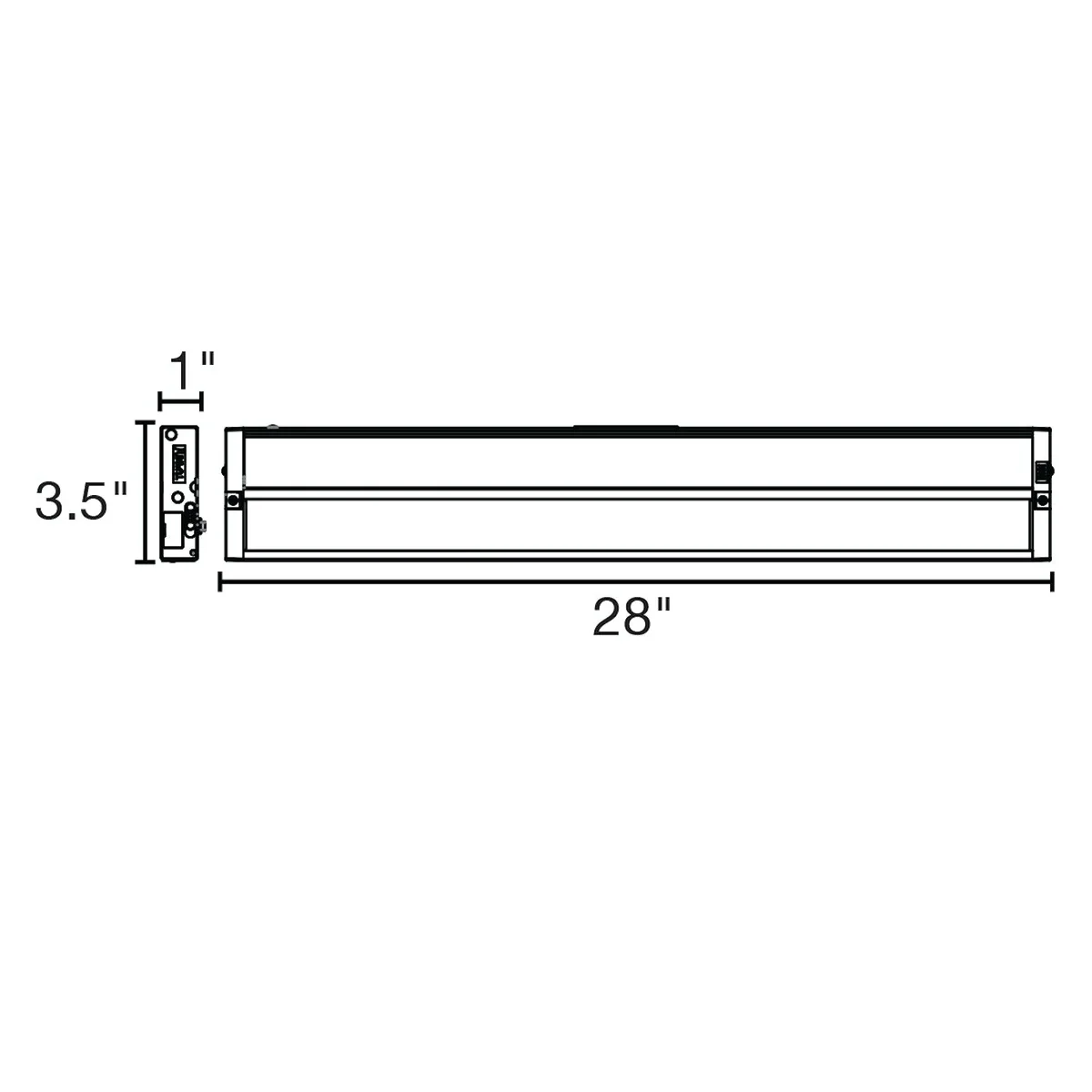28" LED Undercabinet Bar Light, 12W, 900 Lumens, CCT Selectable, 120V, White or Bronze Finish - Image 4