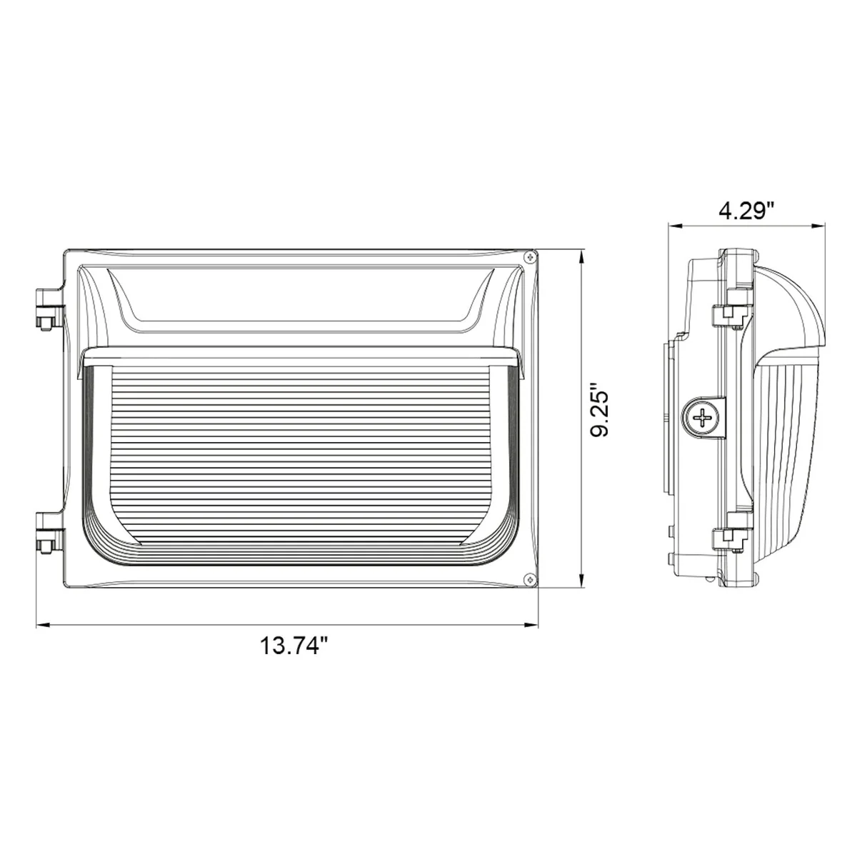LED Wall Pack, 15,600 Lumen Max, Wattage and CCT Selectable, Integrated Photocell, 277-480V - Image 3