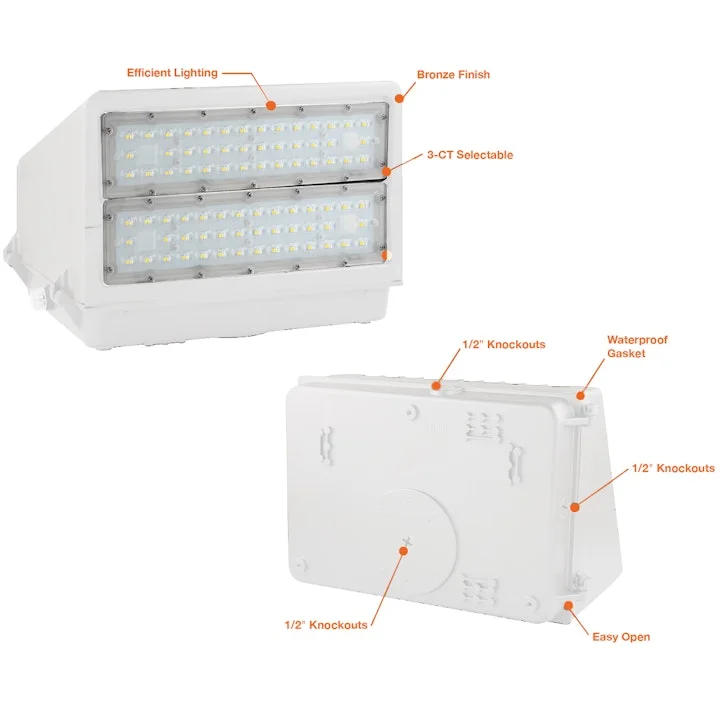 Wall Pack: FC-Line, 21,750 Lumen Max, Wattage and CCT Selectable, 120-277V, Black or White Finish - Image 7
