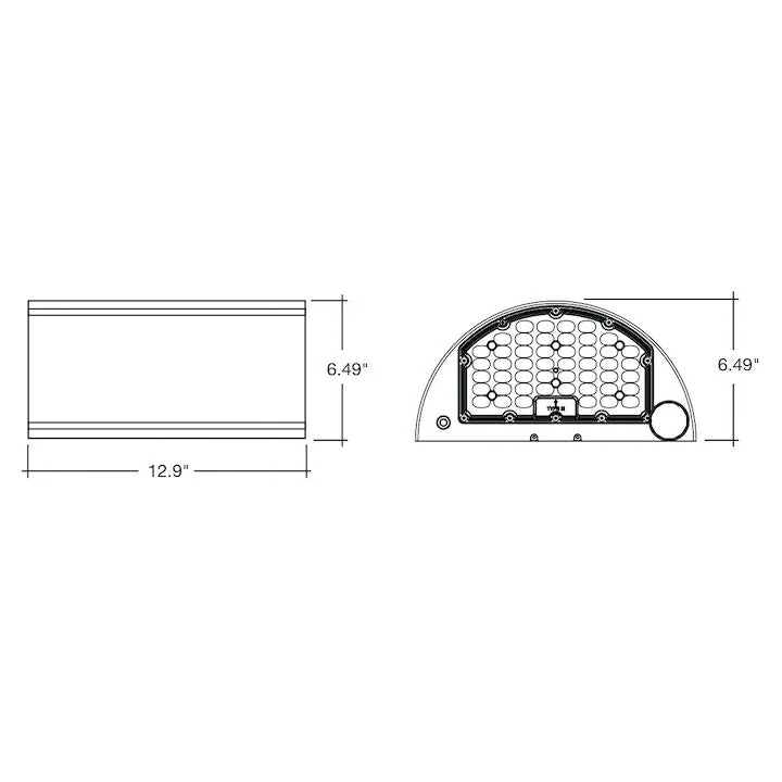 LED Semi-Circle Up/Down Wall Pack, 11,600 Lumen Max, CCT and Wattage Selectable, Integrated Photocell, 120-347V, Bronze or Black Finish - Image 3