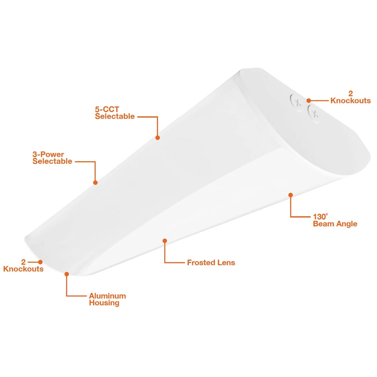 10" X 2FT LED Frosted Wrap Light, 3250 Lumen Max, Wattage and CCT Selectable, 120-277V - Image 2