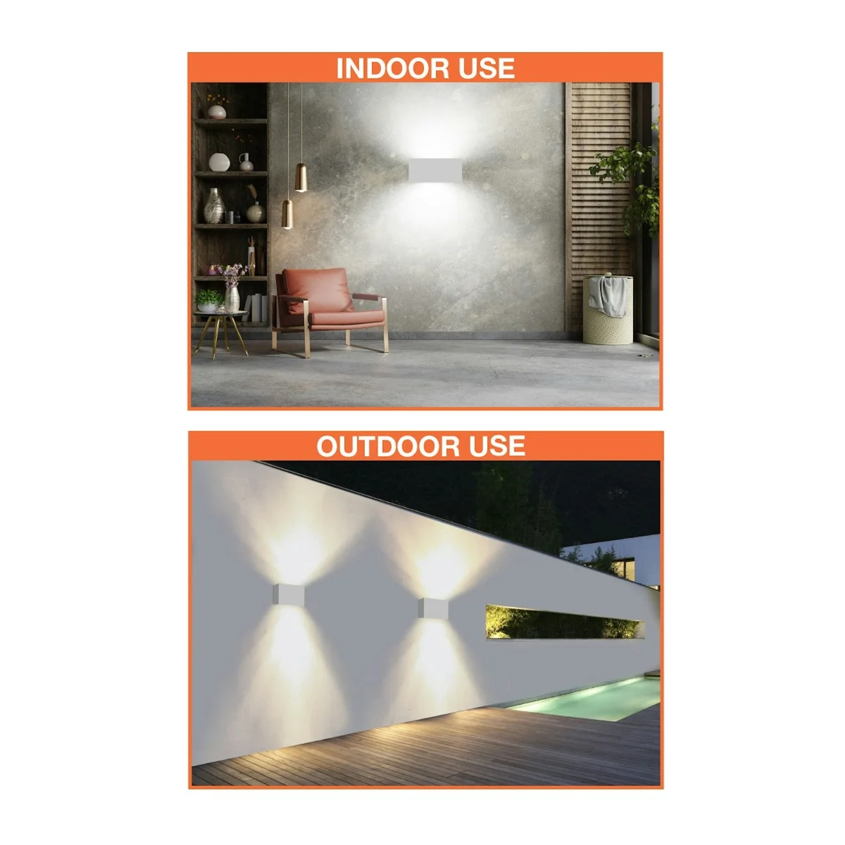 10" LED Up/Down Sqaure Wall Sconce, 2400 Lumens, 24W, CCT Selectable, 120-277V, White or Black Finish - Image 2