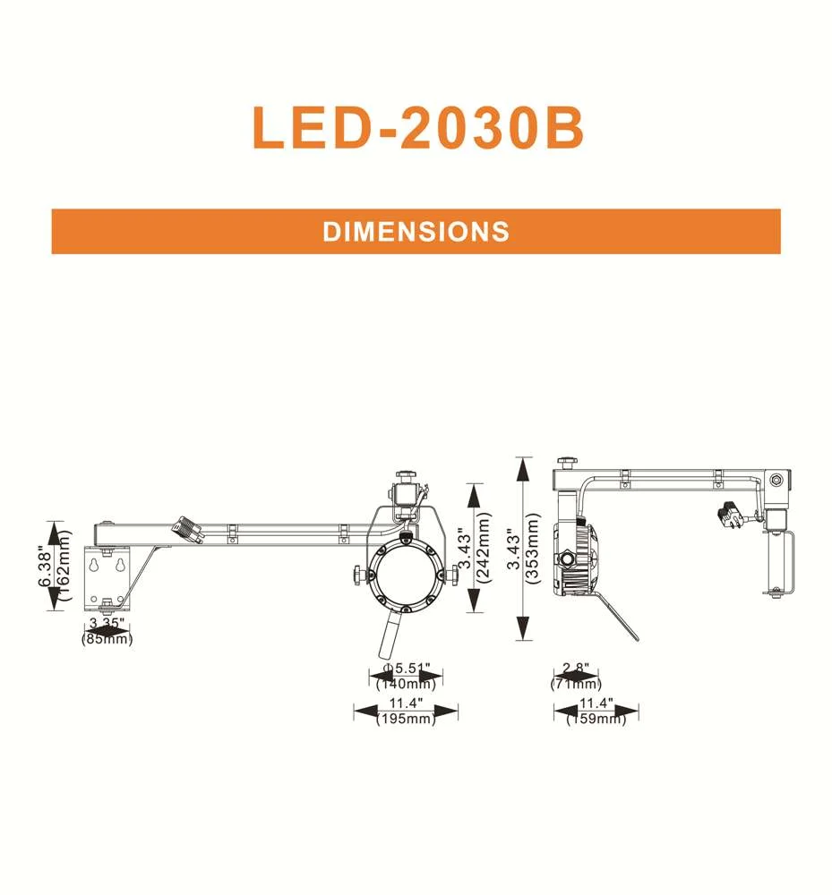 LED Dock Light With Adjustable Arm, 3400 Lumens, 28W, 5700K, 120-277V - Image 2