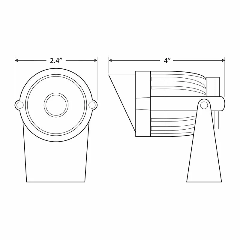 LED Bullet Landscape Flood Light, 6 Watt, 450 Lumens, 12V, 2700K, 3000K, 4000K or 5000K CCT, Knuckle Mount - Image 3