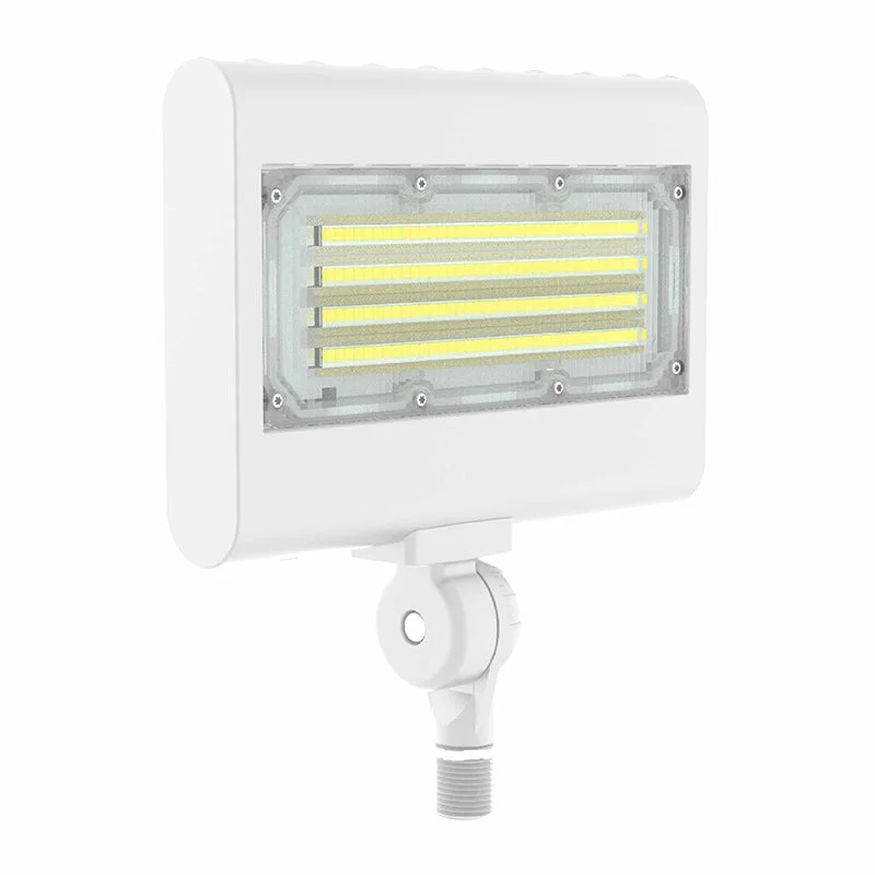 LED Architectural Flood Light with 1/2" Knuckle, Selectable Wattage 15/20/30/50 Watts, Selectable CCT 120-277V, Bronze or White Finish - Image 2