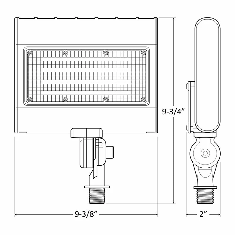 LED Architectural Flood Light with 1/2" Knuckle, Selectable Wattage 15/20/30/50 Watts, Selectable CCT 120-277V, Bronze or White Finish - Image 5