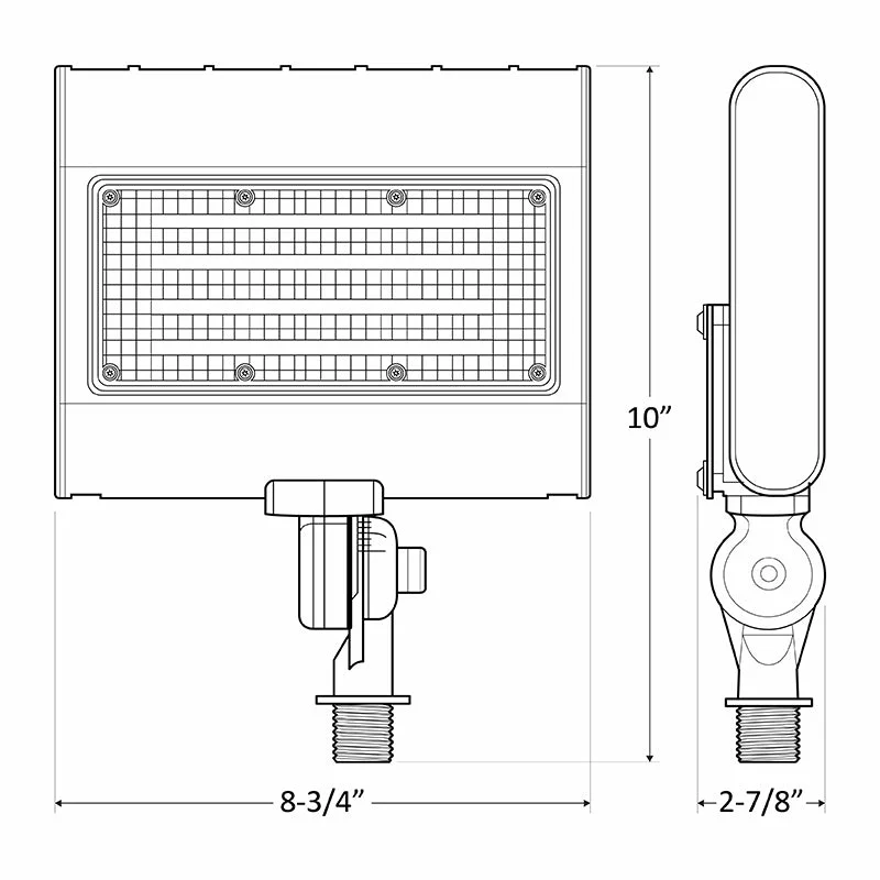 LED Architectural Flood Light with 1/2" Knuckle, Selectable Wattage 10/15/20/30W, Selectable CCT, 120-277V, Bronze or White Finish - Image 3