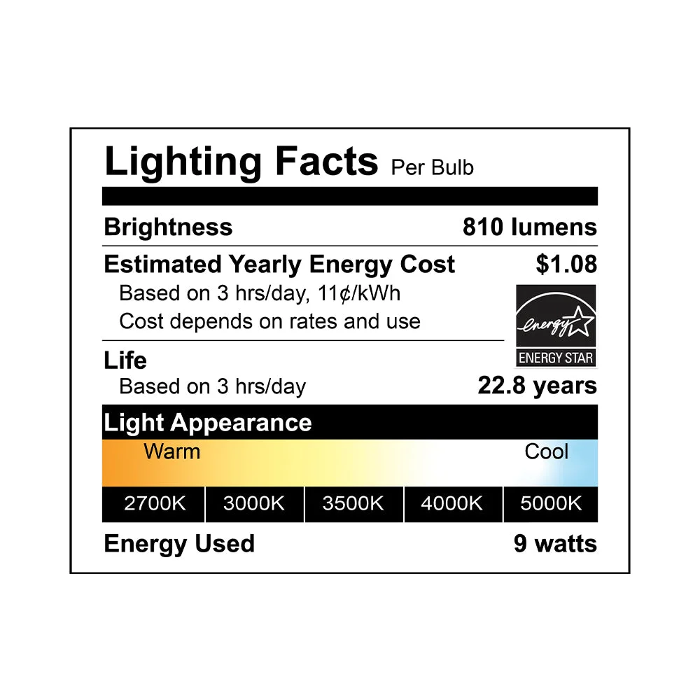 25PK Smart Wi-Fi LED Bulb, 9 Watt, 120V, 810 Lumens, CCT 2700K to 5000K - Image 2