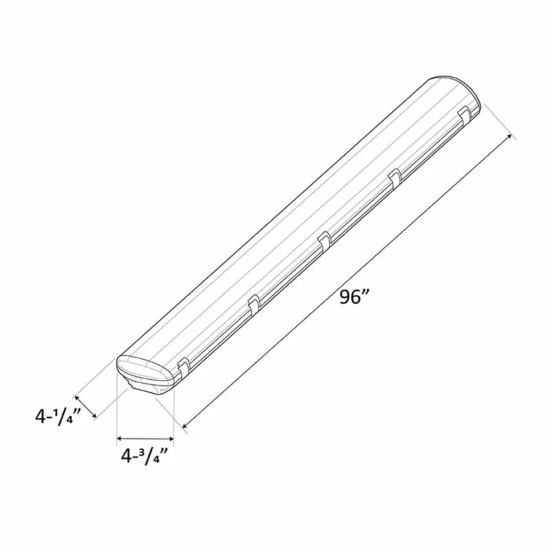 8FT LED LINEAR VAPOR LIGHT, 13000LM, 100W, 4000K OR 5000K, 480V - Image 2