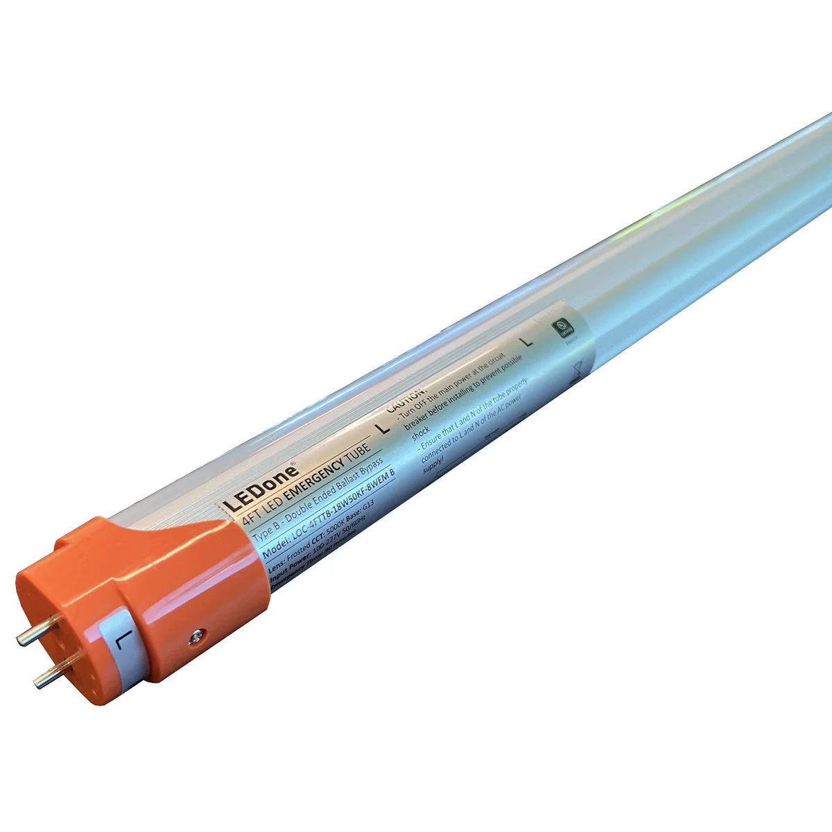 20Pk 4 ft. T8 LED Tube With Emergency Battery, 18W, 2,200 Lumens, 4000K or 5000K CCT, 120-277V - Image 2
