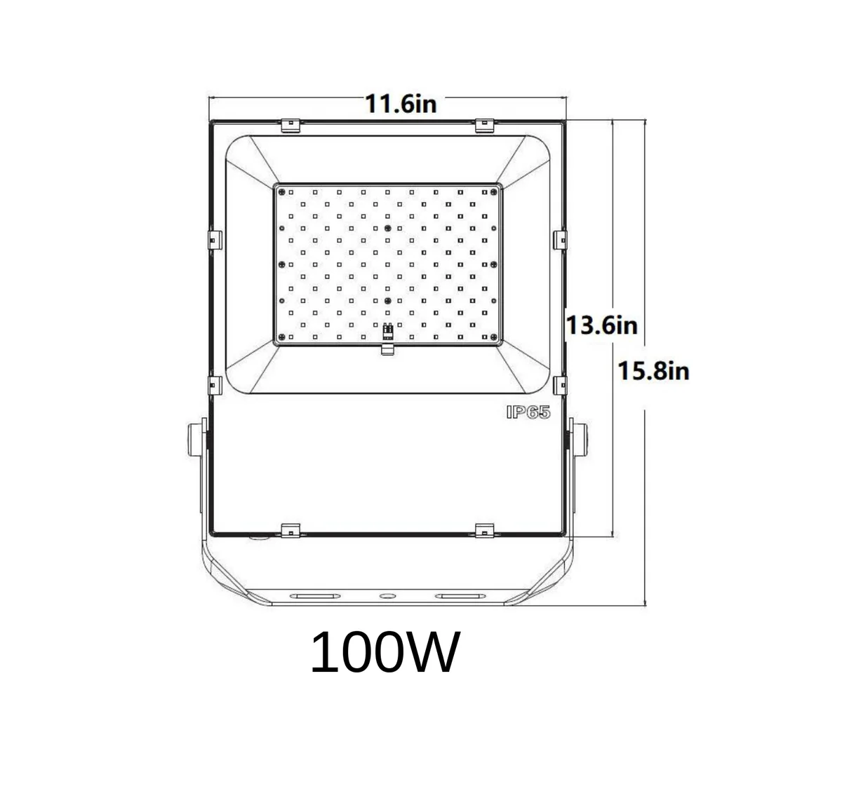 LED Flood Light, 100W, 5000K, Yoke Mount - Image 2