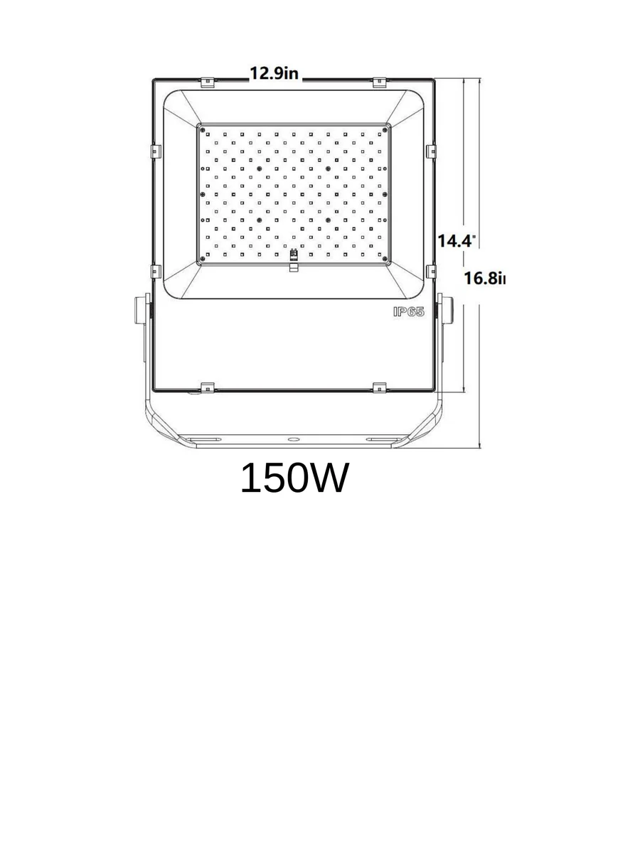 LED Flood Light, 150W, 5000K, Yoke Mount - Image 2