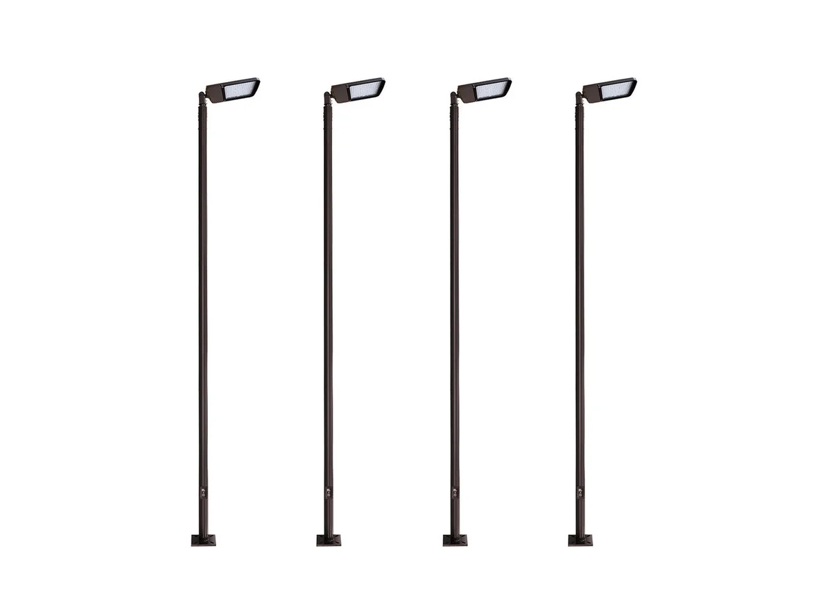 20FT LED Lighting System For Pickleball Court, 4 Light Poles and 4 LED Lights With Sports Optics