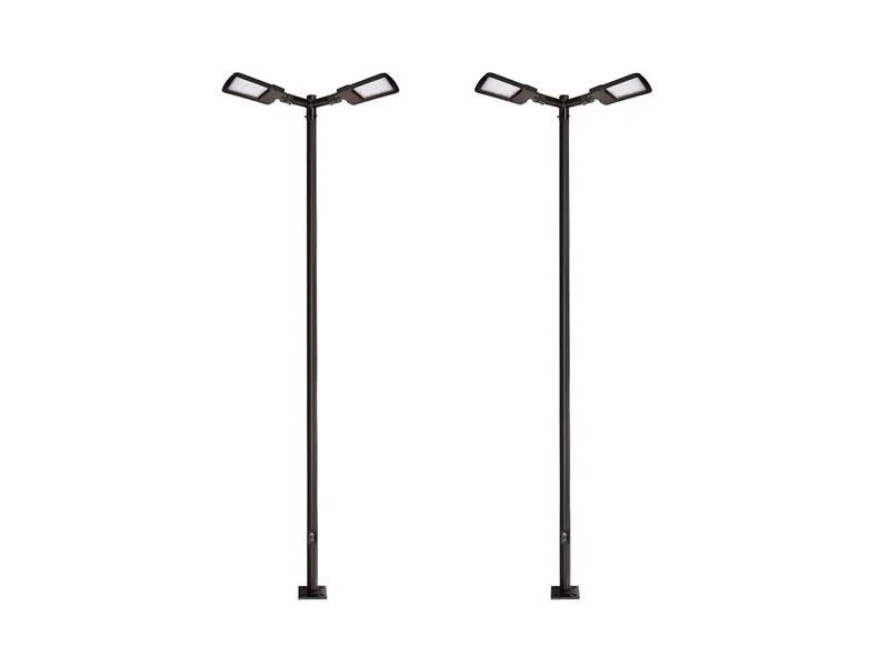 15FT LED Lighting System For Pickleball Court, 2 Light Poles and 4 LED Lights With Sports Optics