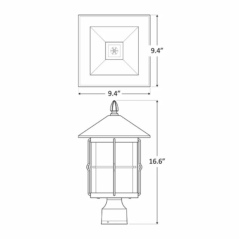 LED Post Mount Lantern, 1200 Lumens, 12W, CCT Selectable, 120V - Image 3