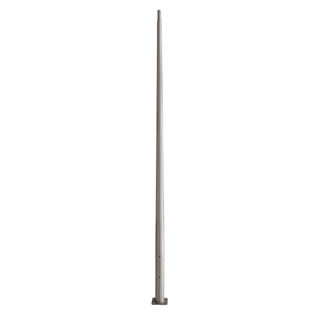 Quick Ship - 25 Foot Round Tapered Anchor Based Aluminum Light Pole, Dark Natural Aluminum Finish