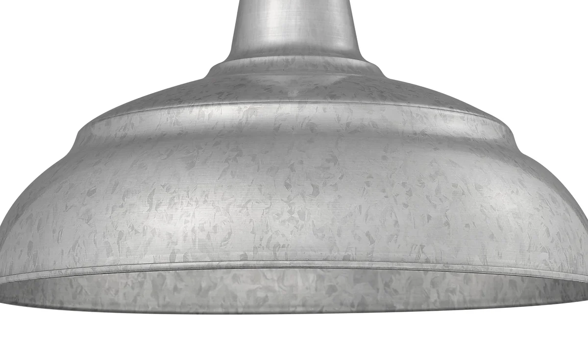 Millennium Lighting 14" RLM Warehouse Shade With Selected Goose Neck Mount and Wire Guard, Galvanized Finish - Image 5