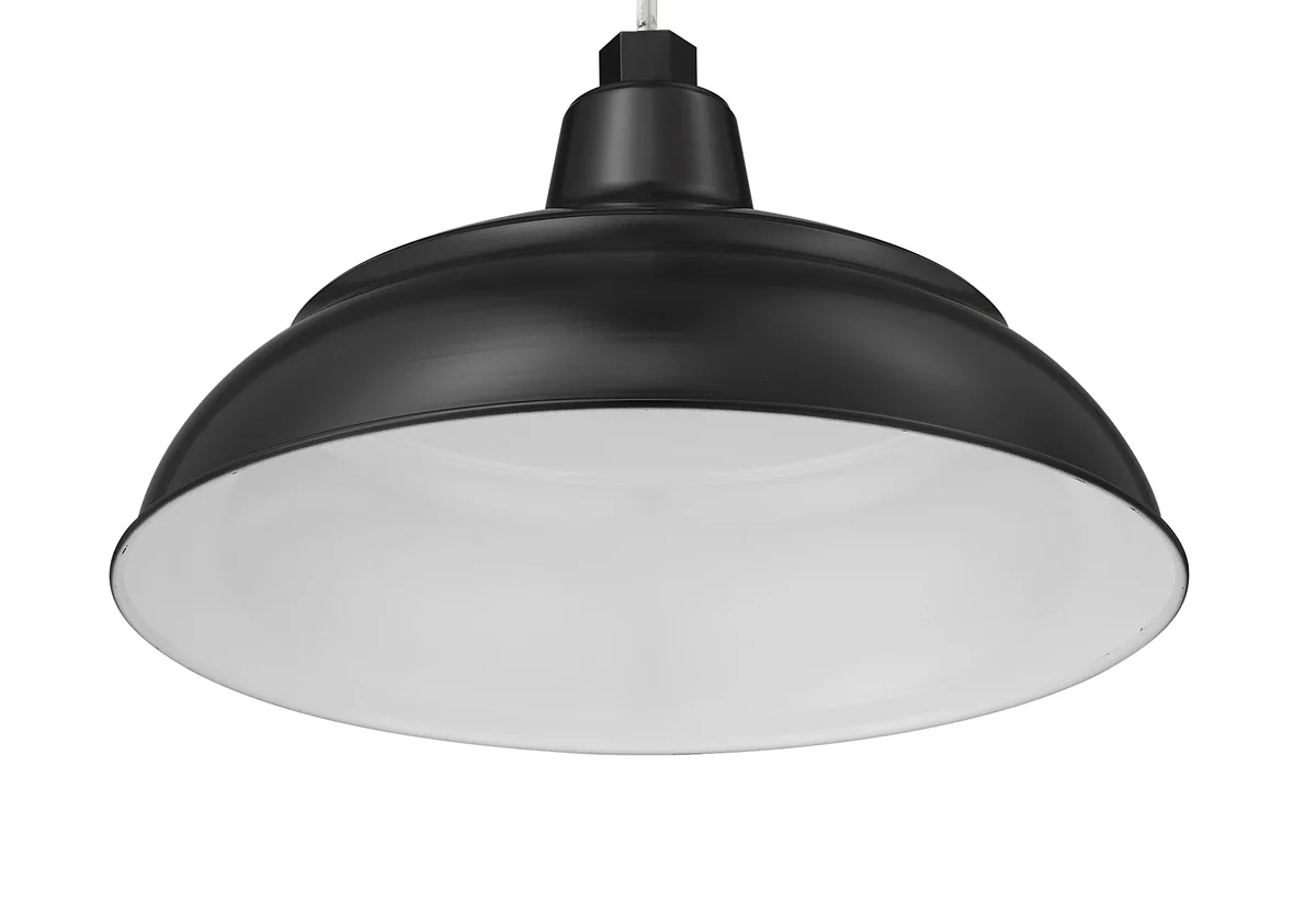Millennium Lighting 14" RLM Warehouse Shade With Selected Goose Neck Mount and Wire Guard, Satin Black Finish - Image 3