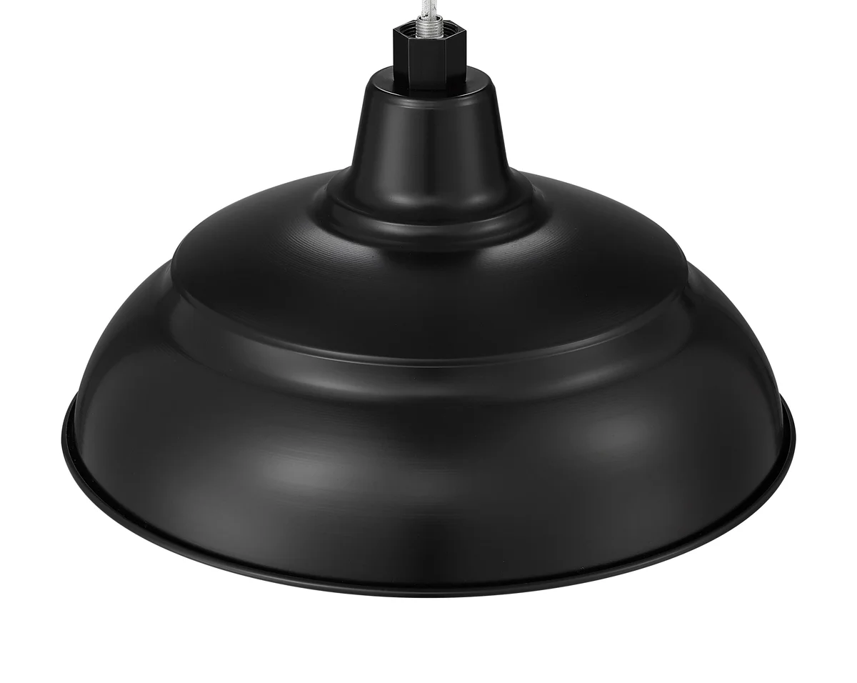 Millennium Lighting 14" RLM Warehouse Shade With Selected Goose Neck Mount and Wire Guard, Satin Black Finish - Image 4
