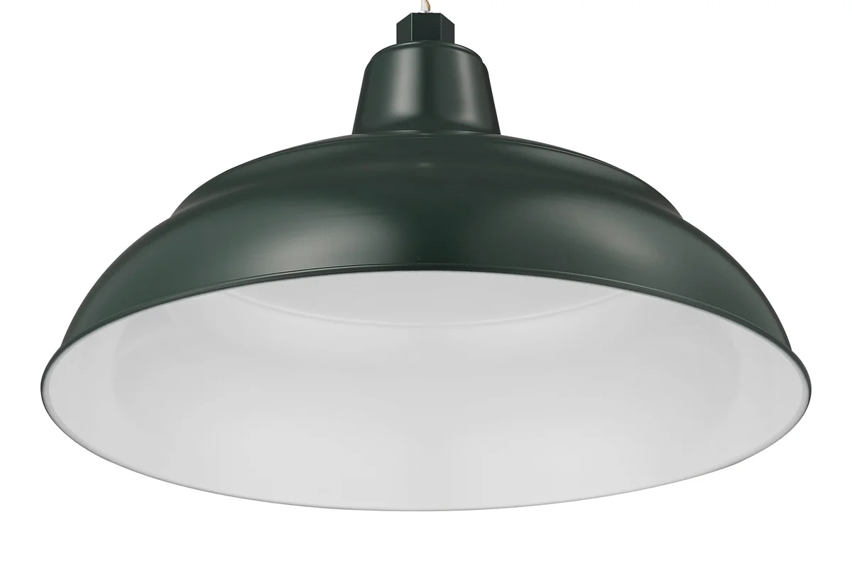 Millennium Lighting 17" RLM Warehouse Shade Goose Neck Mount, Satin Green Finish - Image 4