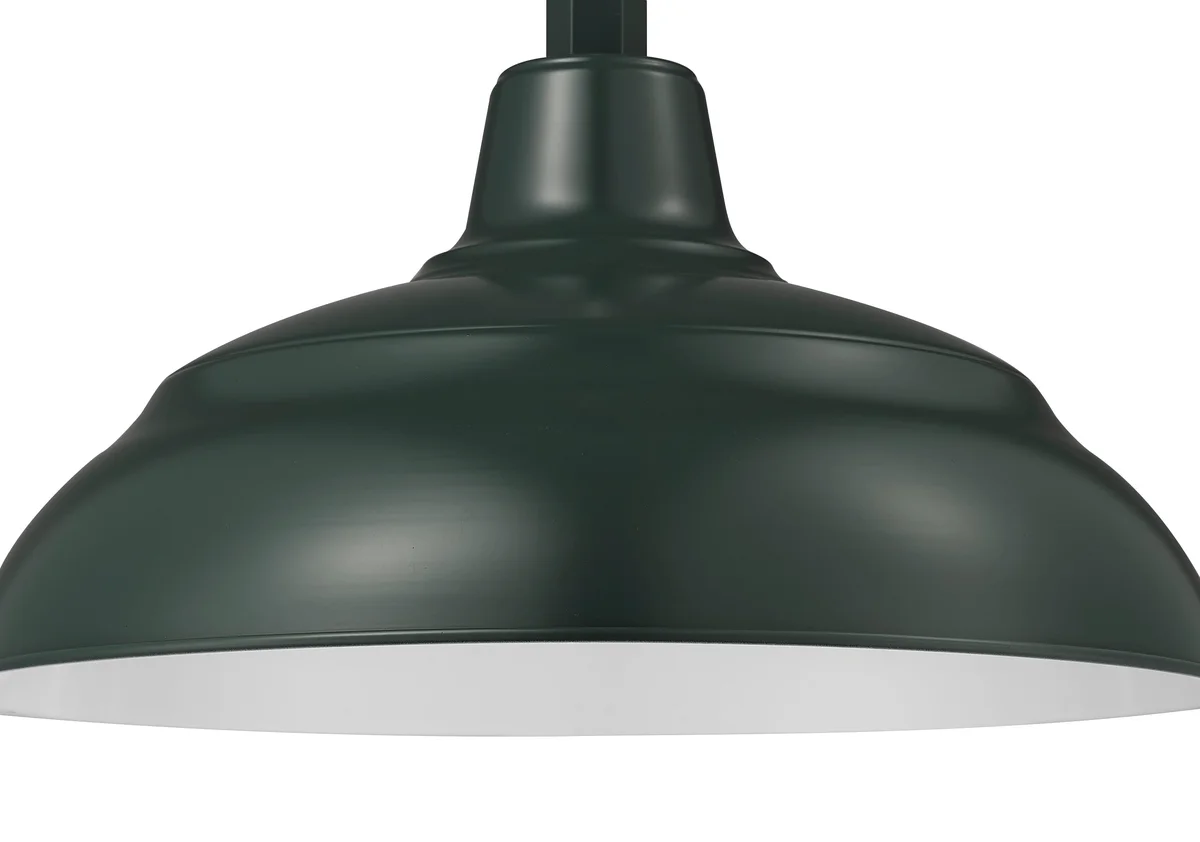 Millennium Lighting 17" RLM Warehouse Shade Goose Neck Mount, Satin Green Finish - Image 6