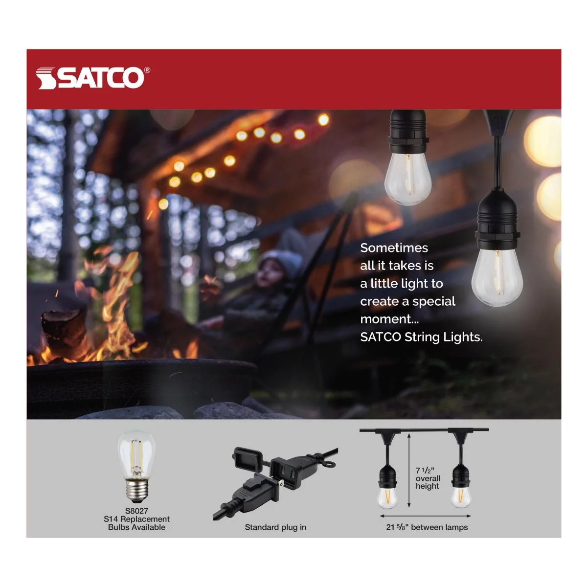 60FT Commercial LED String Light, Includes 24-S14 bulbs, 2200K, 120 Volts - Image 7