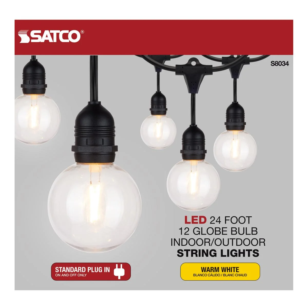 24Ft, LED String Light, Includes 12-G25 bulbs, 2200K, 120 Volts - Image 6