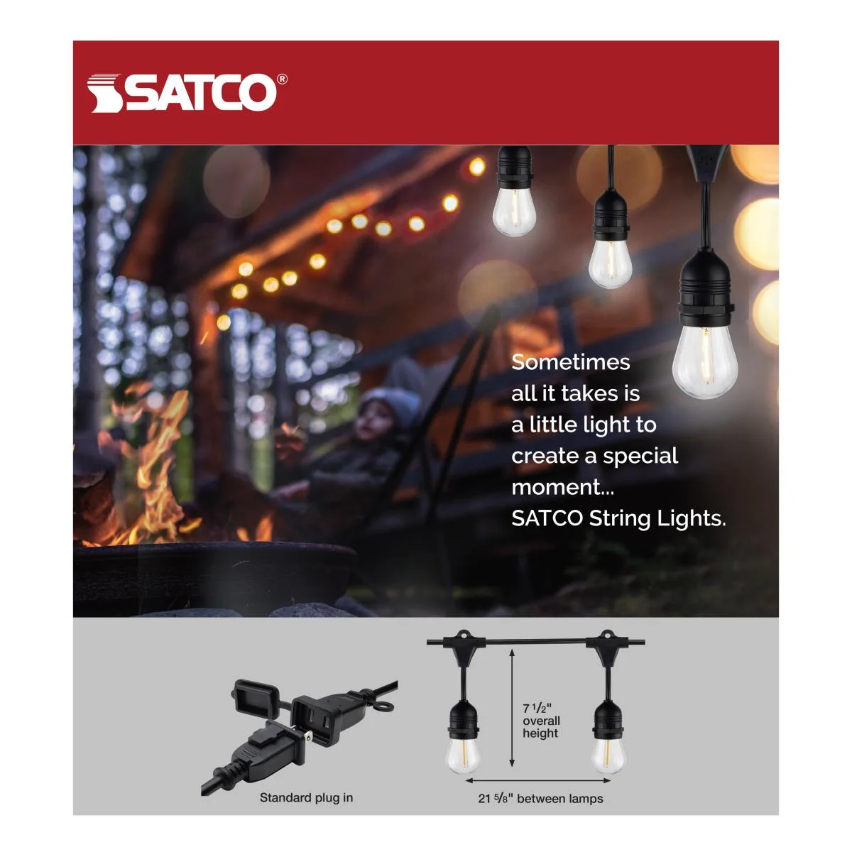 2 Pack, 24Ft, LED String Light; Includes 12-S14 bulbs, 2200K, 120 Volts - Image 7
