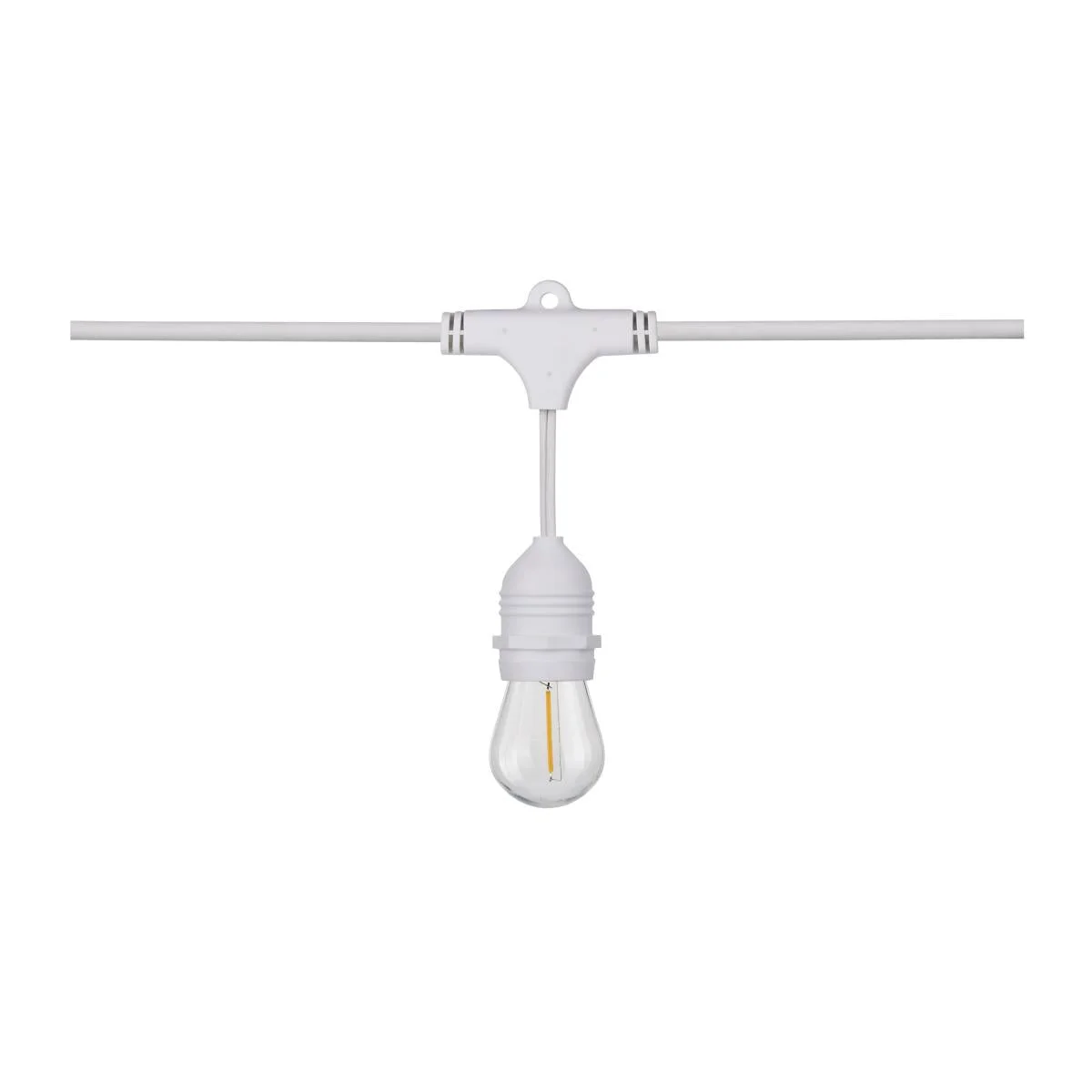 24Ft, LED String Light; Includes 12-S14 bulbs, 2200K, White Cord - Image 2