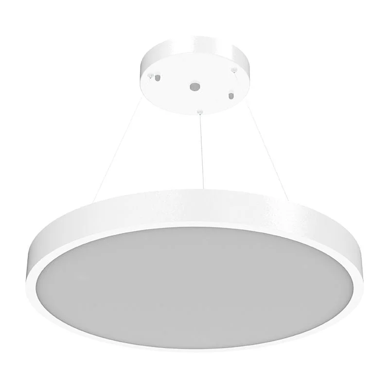 LED Architectural 24" Round Pendant Down Light, 5,116 Lumens, 30W/40W/50W Selectable, 120-277V, CCT Selectable 3000K/3500K/4000K, White Finish - Image 2