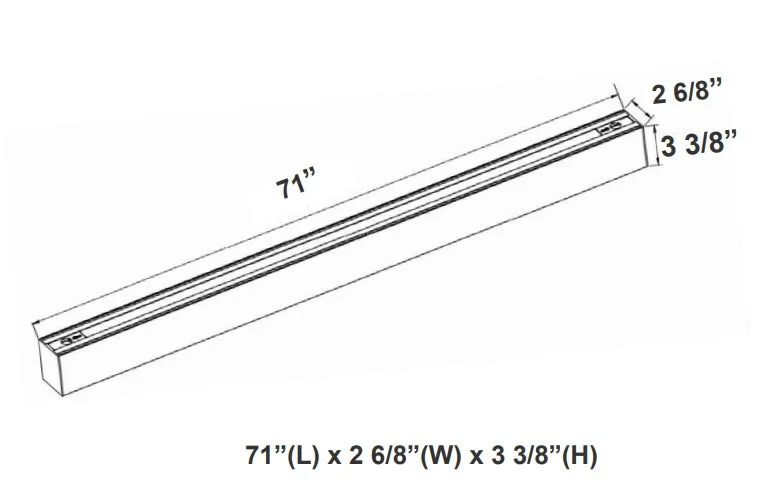 6 Foot SCX Series LED Linear Fixture, 60W, 120-277V, CCT Selectable - Image 3