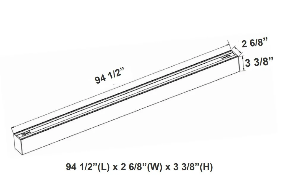 8 FT LED Linear Fixture, 8800 Lumens, 80W, CCT Selectable, 120-277V, White Finish, Canopy Kit Included - Image 4