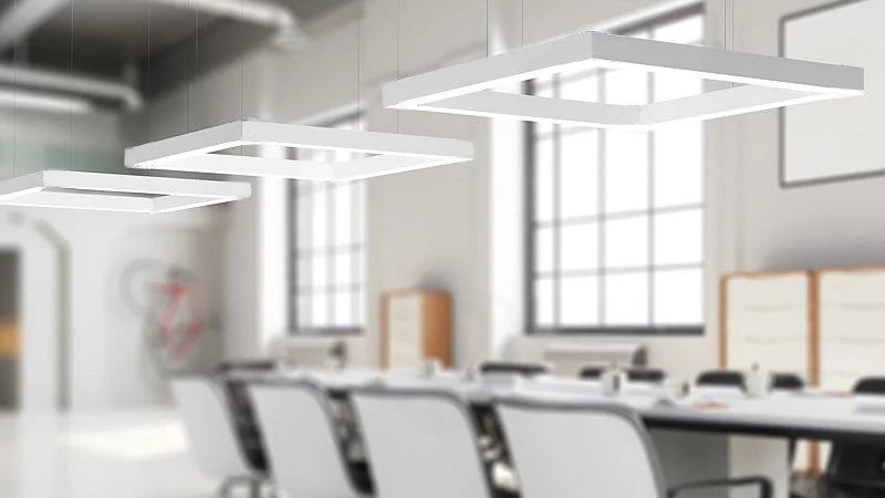 4x4 Foot Square LED Direct/Indirect Pendant Fixture, 31,720 Lumen Max, 260W, CCT Selectable, 120-277V - Image 3