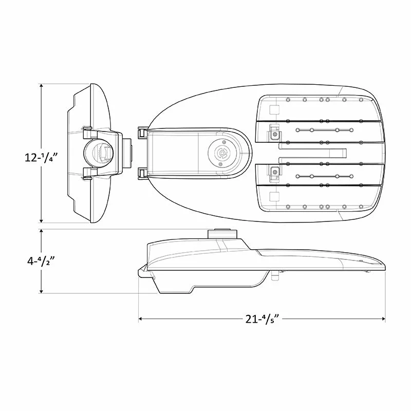 LED Roadway/CobraHead Light, 150 Watt, 120-277V, 21000 Lumens, 3000K, Light Gray Finish - Image 6