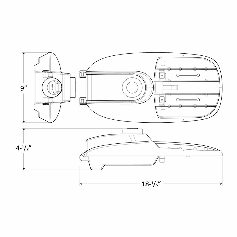 LED Roadway/CobraHead Light, 80 Watt, 120-277V, 10800 Lumens, 3000K or 5000K, Light Gray Finish - Image 6