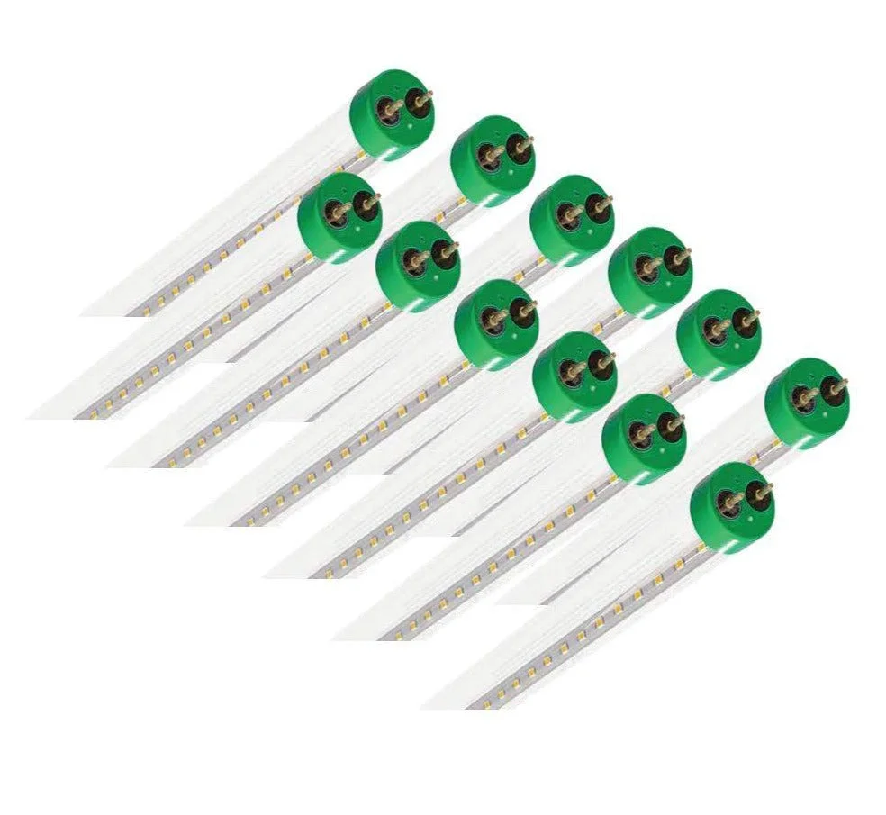 12 PK 18 Watt 4' LED T8 LED Glass Tube, A/C Direct or Ballast Compatible, Clear or Frosted Lens - Image 3