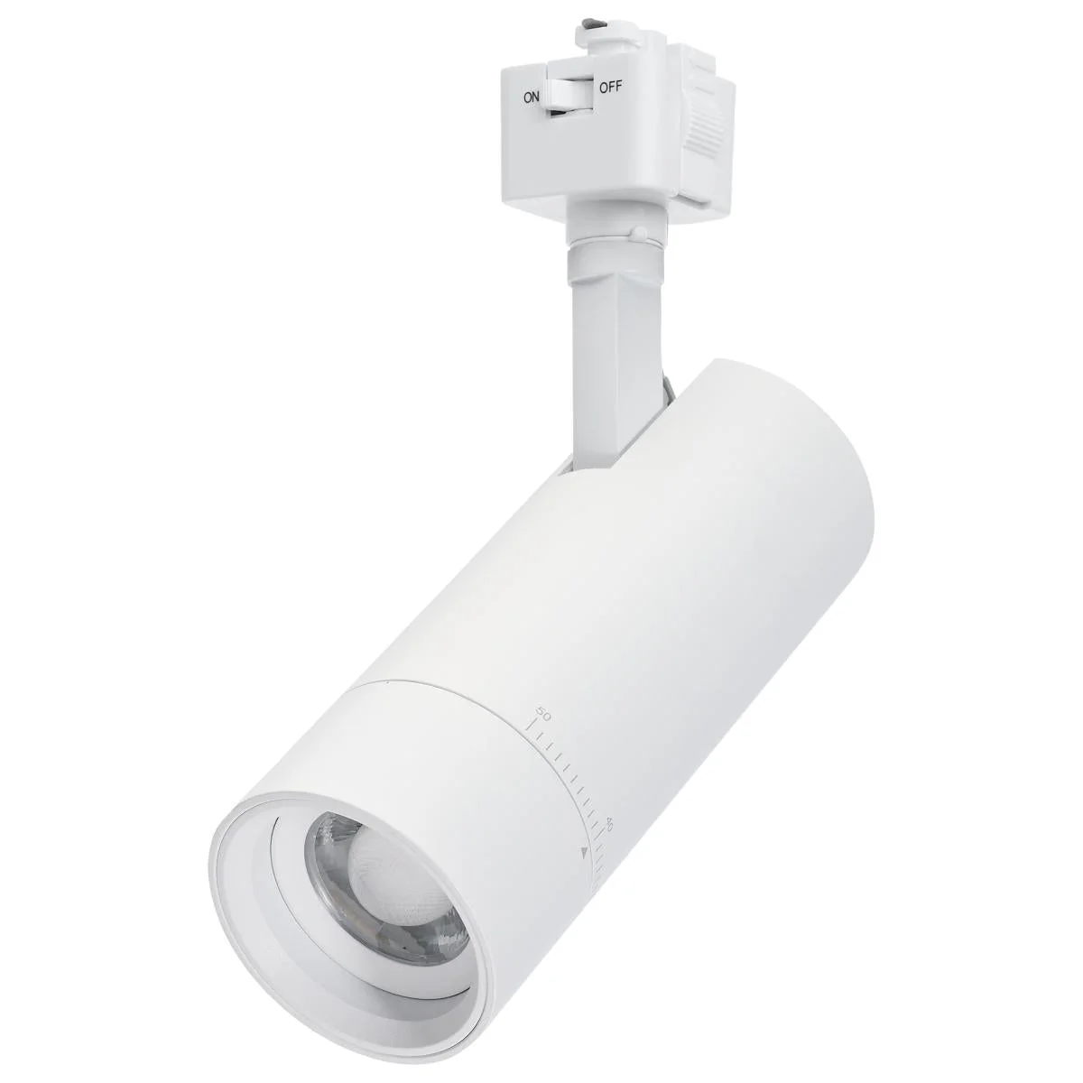 15 Watt LED Track Head; Juno; 20 to 50 Degree Adjustable Beam Spread; CCT Selectable; Matte White or Black Finish