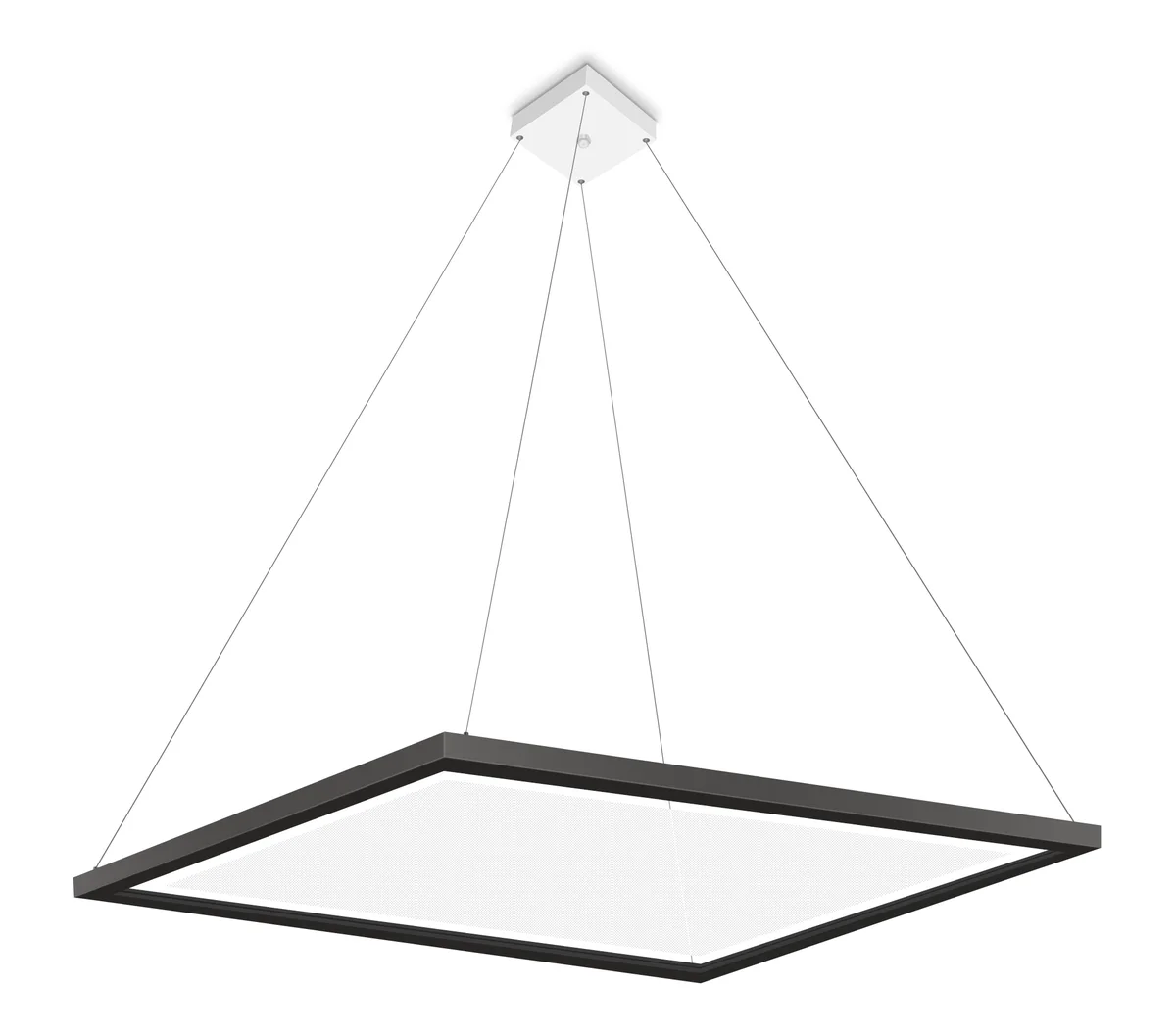 2X2 Square Up/Down Pendant LED Fixture, 5000 Lumen Max, Wattage and CCT Selectable, Pendant Mounted, 110-277V, White or Black Finish