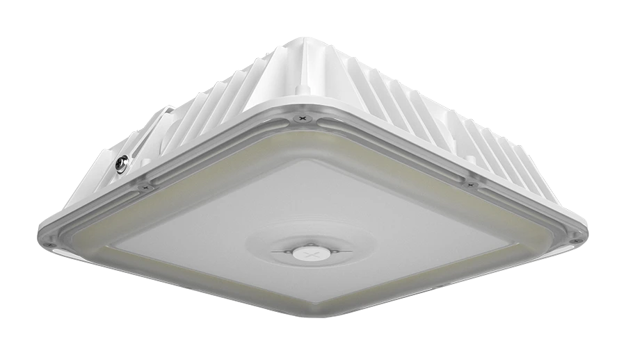 LED Canopy Light, 4453 Lumen Max, Wattage and CCT Selectable,120-277V, Integrated Photocell, Battery Backup Option, Bronze or White Finish - Image 2