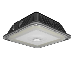 LED Canopy Light, 8806 Lumen Max, Wattage and CCT Selectable,120-277V, Integrated Photocell, Battery Backup Option, Bronze or White Finish