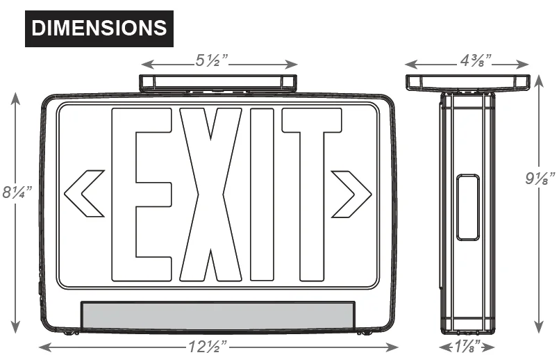 LED Light Pipe Exit Combo, Red Lettering, Remote Capable - Image 2