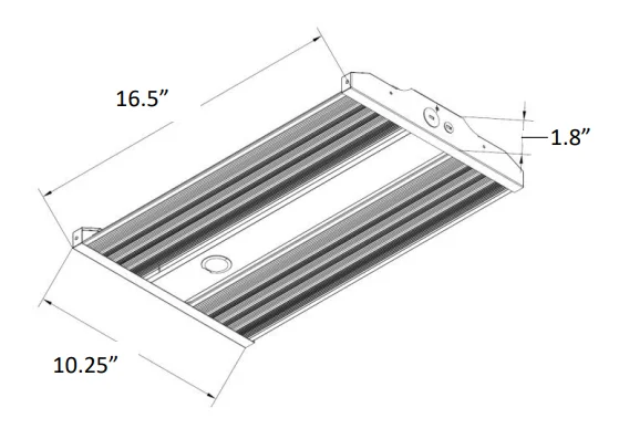 Low Profile Linear High Bay Fixture, 18000 Lumen Max, CCT Selectable, 120-277V - Image 2