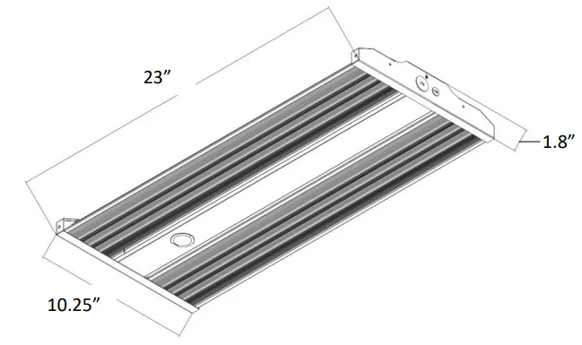 Low Profile Linear High Bay Fixture, 24000 Lumen Max, CCT Selectable, 120-277V - Image 2