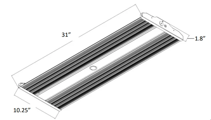 Low Profile Linear High Bay Fixture, 36000 Lumen Max, CCT Selectable, 120-277V - Image 2