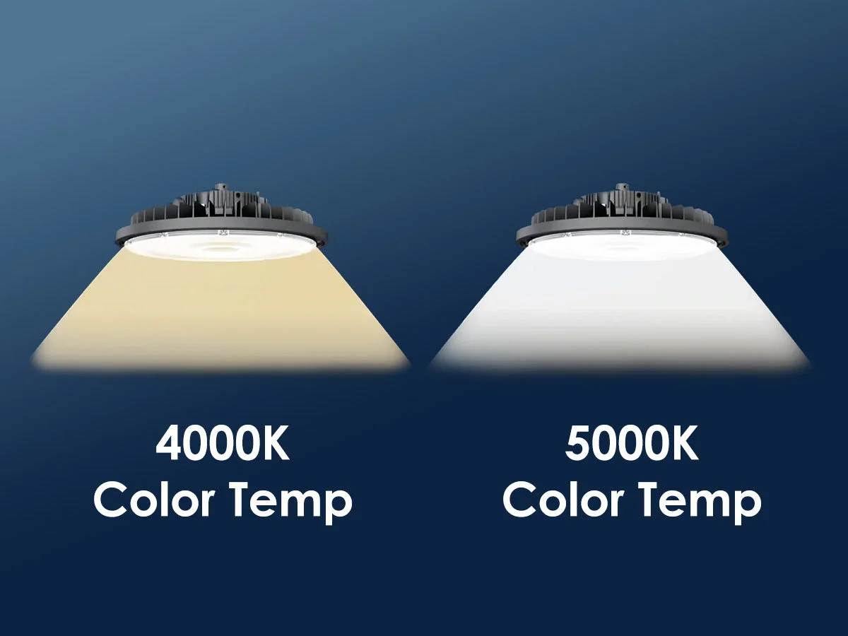 LED UFO High Bay, 22,000 Lumen Max, Wattage and CCT Selectable, 120-277V, White or Black - Image 4
