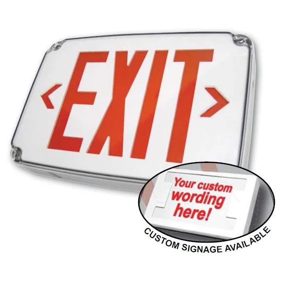 LED Compact Wet Location Polycarbonate Exit Sign - Image 2