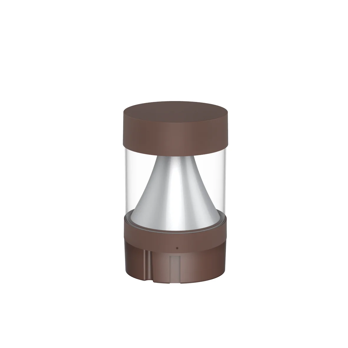 Commercial LED Bollard Light - 3360LM Max, CCT & Wattage Selectable, Flat Top Cone Reflector, Modular, 6-8" Retrofit Base, Black or Bronze - Image 6